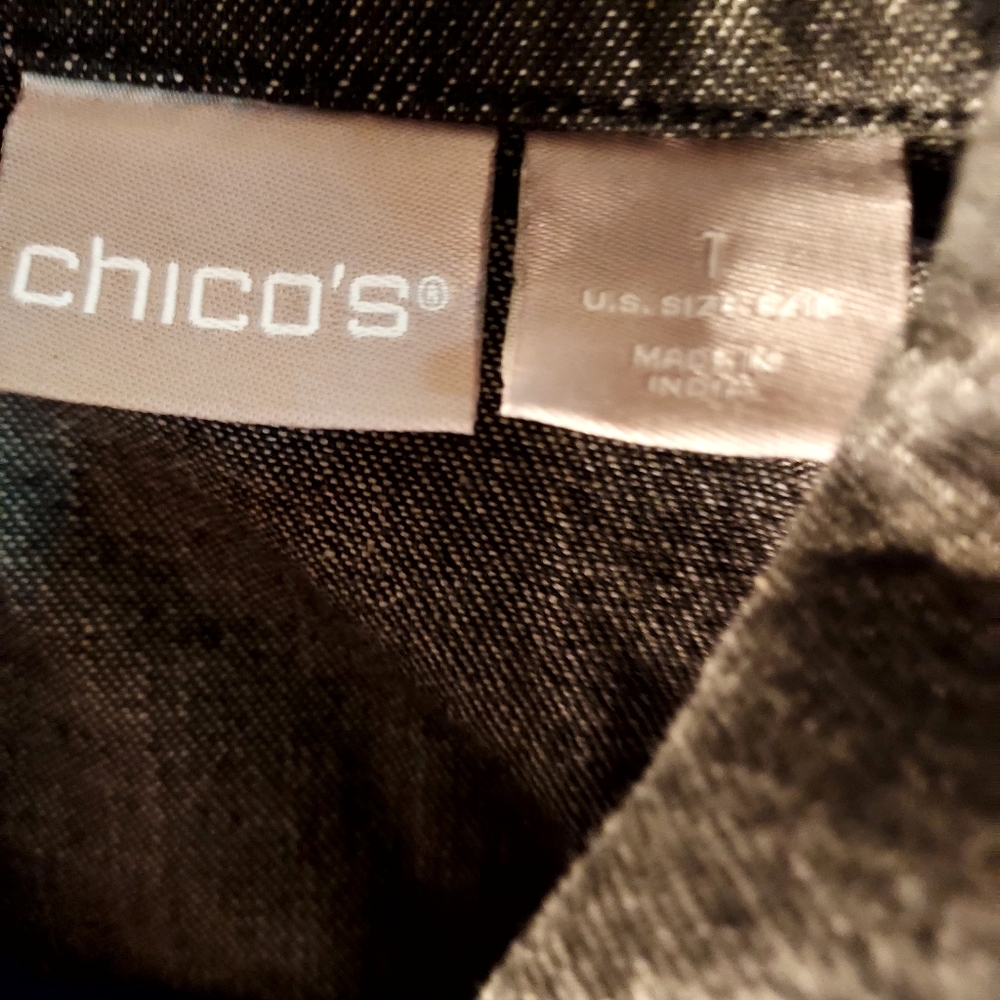 Chicos Demin Black Womens Jacket - Picture 4 of 9